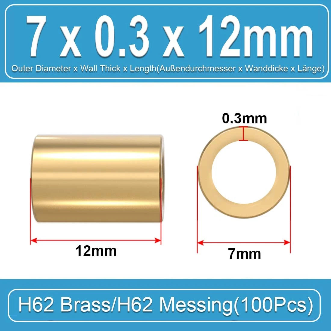 Brass Round Tube Pipe Hollow 2 2.5 3 3.5 4 4.5 5 6mm~10mm Many Sizes and Lengths