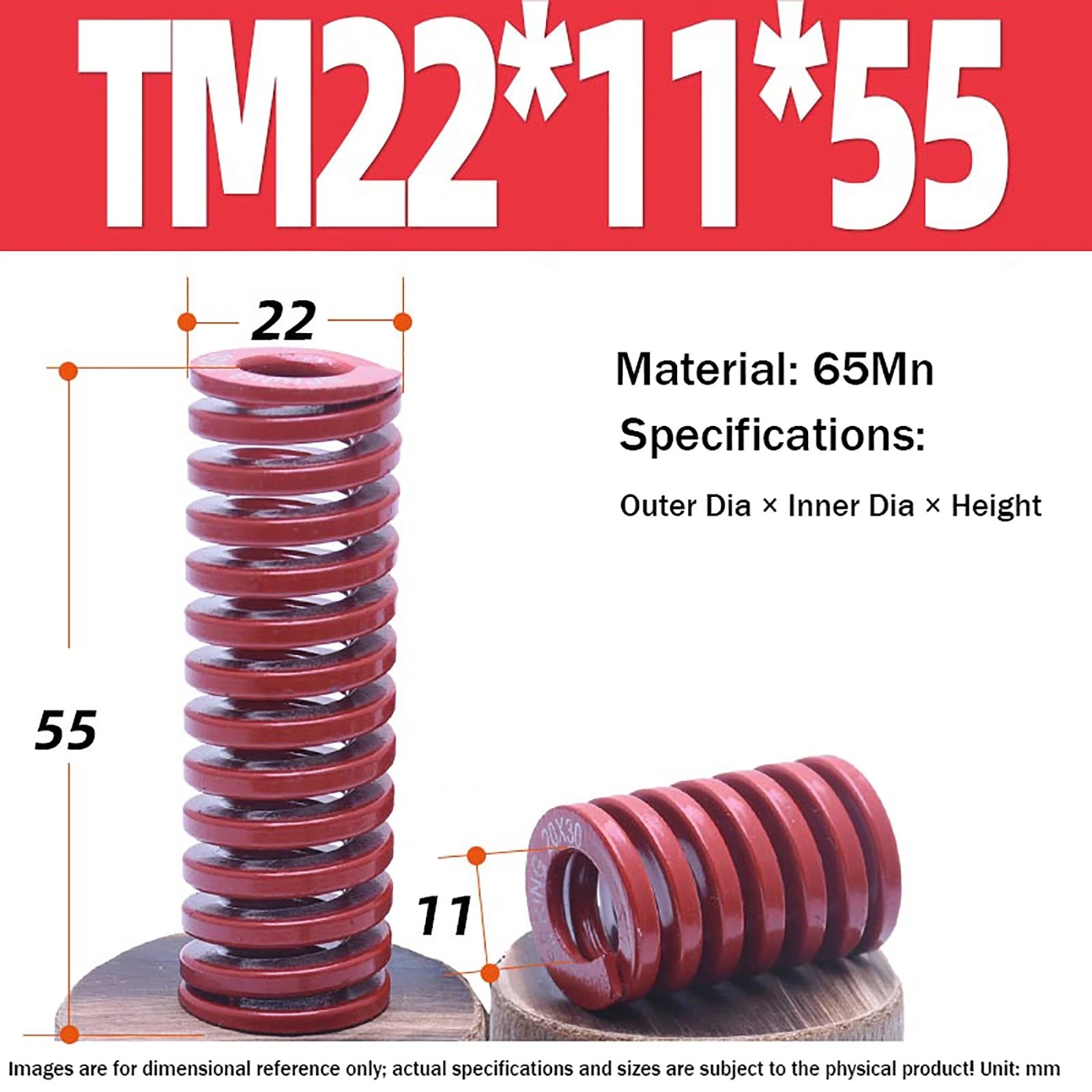 Heavy Load Duty Compression Die Spring, 8mm-50mm Diameter & Up To 400mm Long JIS