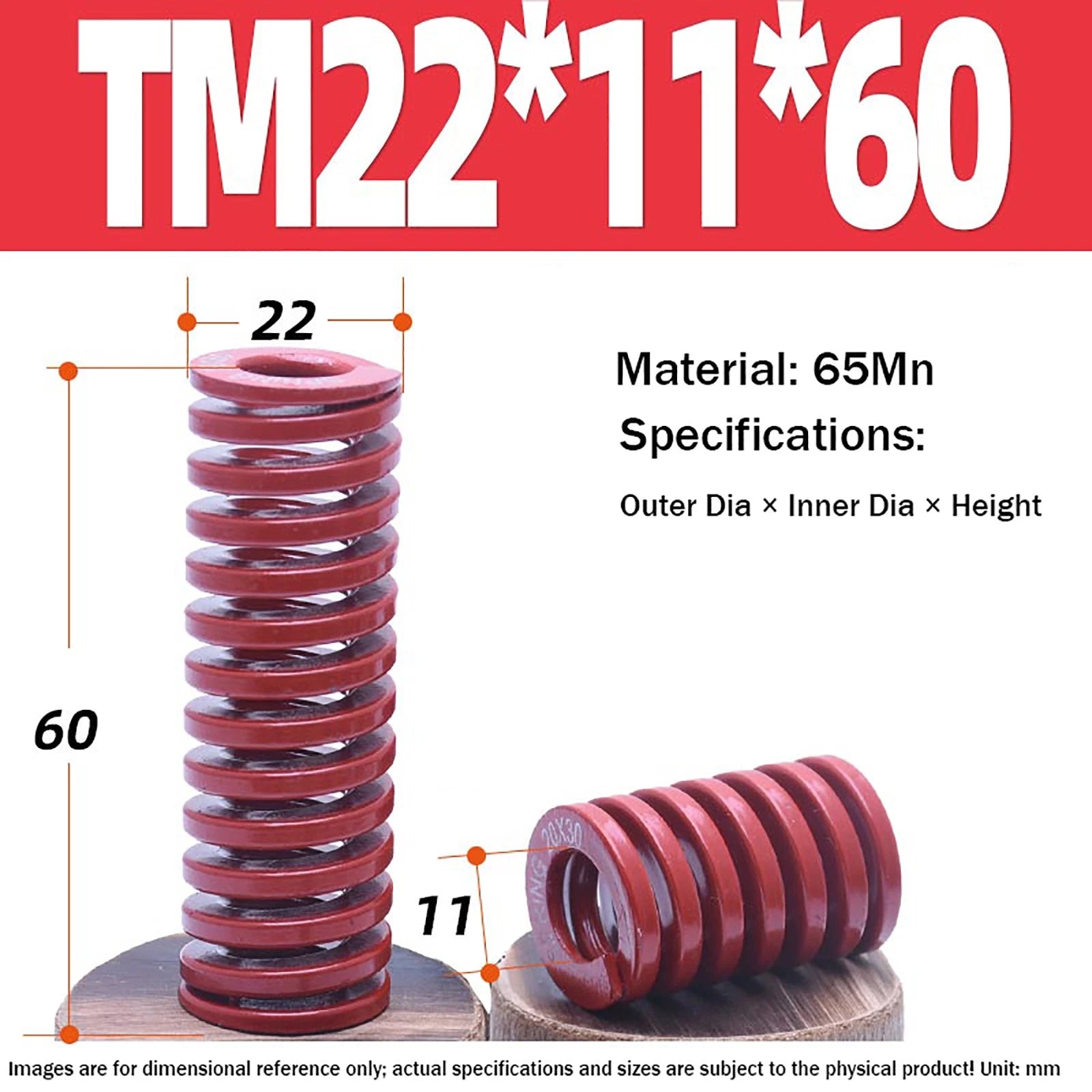 Heavy Load Duty Compression Die Spring, 8mm-50mm Diameter & Up To 400mm Long JIS