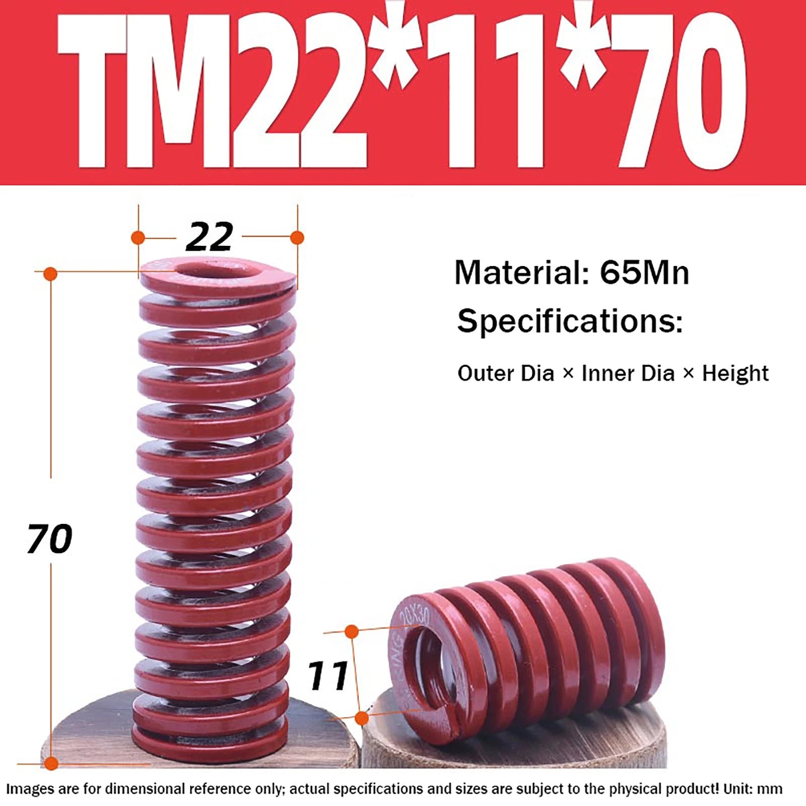 Heavy Load Duty Compression Die Spring, 8mm-50mm Diameter & Up To 400mm Long JIS