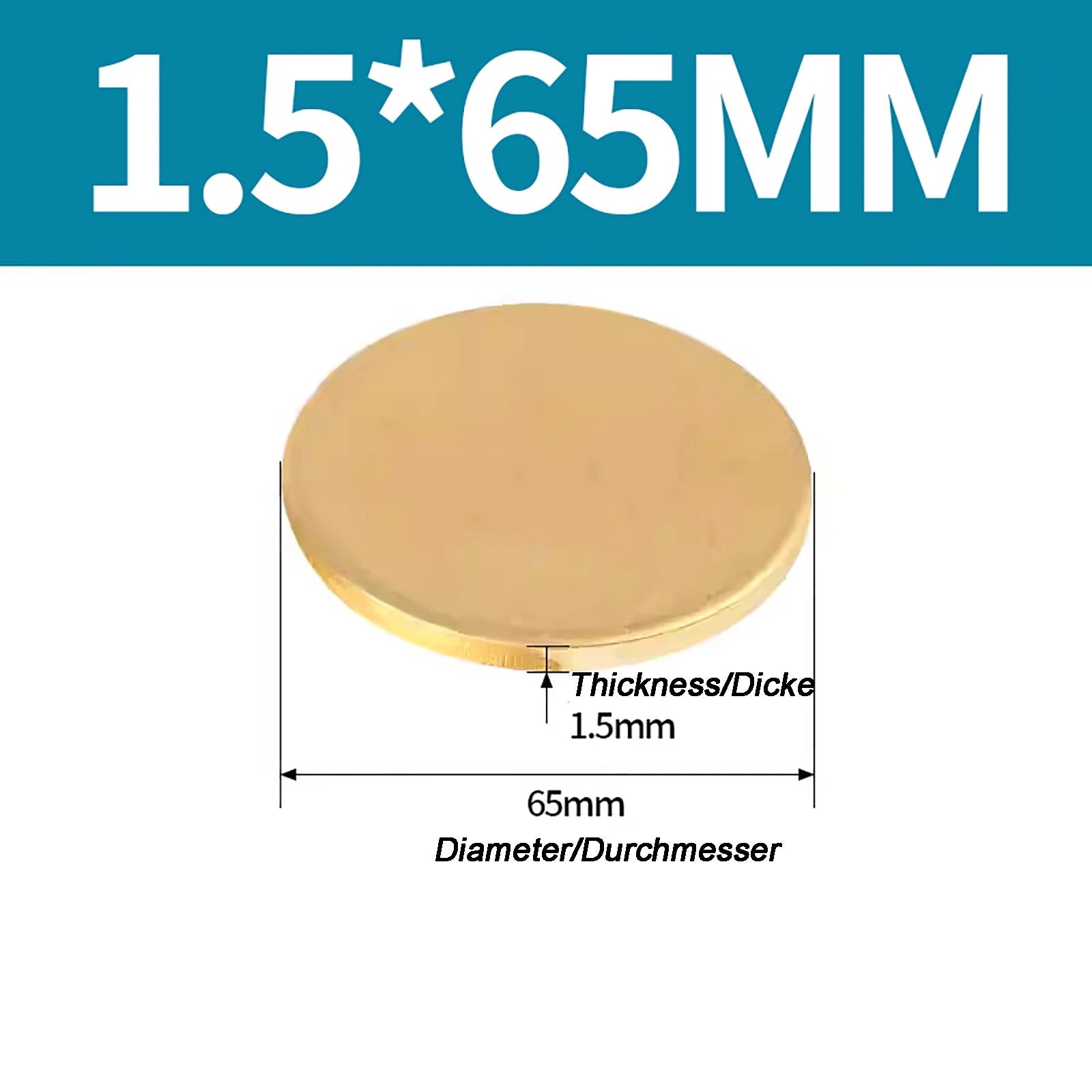 Solid Brass Discs Blanks Metal Round Sheets Thick 0.3mm - 6mm Dia 10mm - 180mm