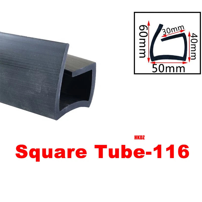 Square Silicone Rubber Hollow Tube Pipe Protector Seal Strips Width 2.5mm~108mm