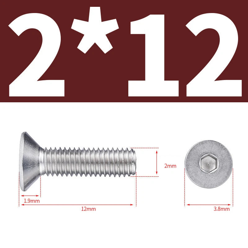 Allen Countersunk Head Screws V4A Steel Hexagon Socket Flat Head Machine Screw