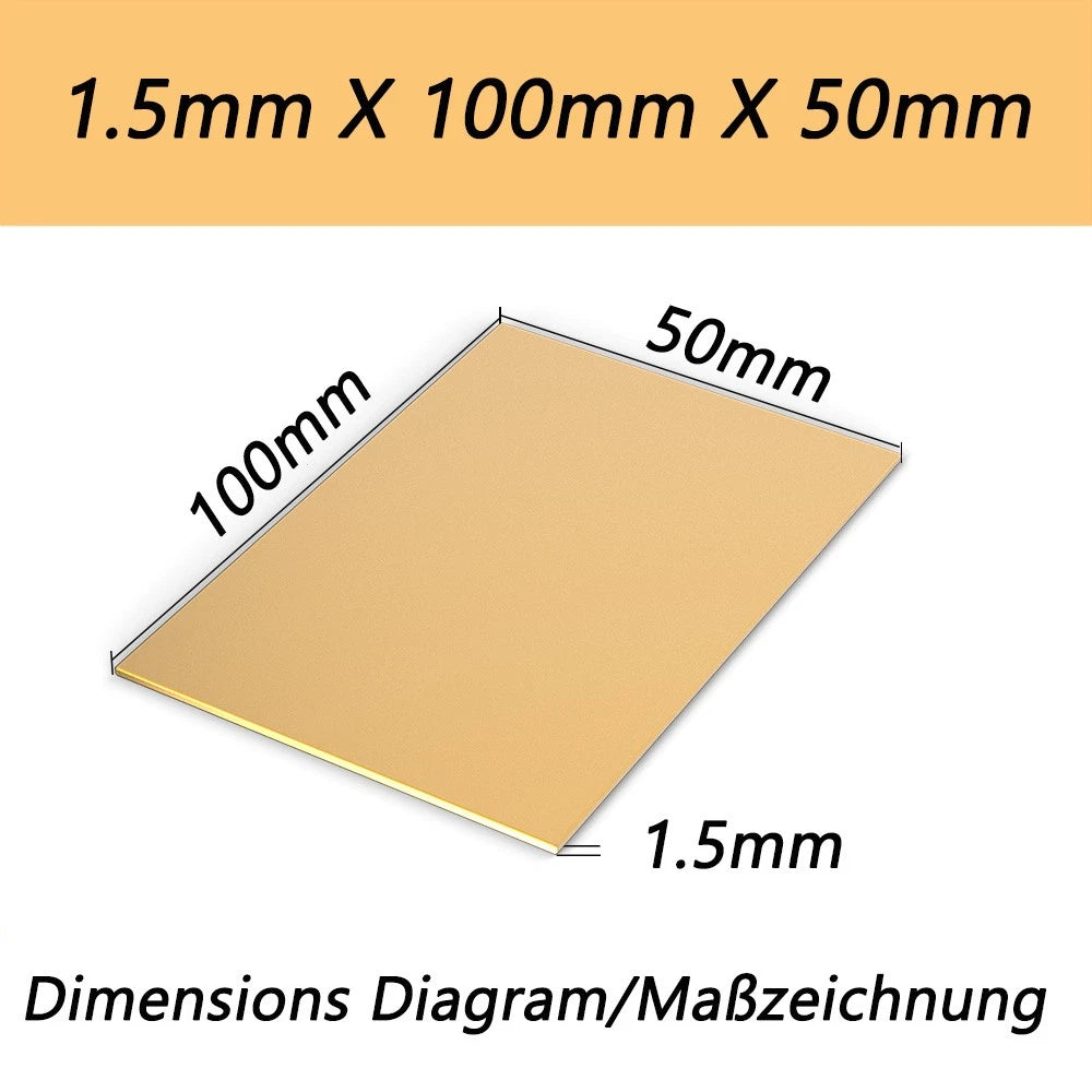 Brass Sheet Plate H62 0.6 0.8 1 -1.2mm Thickness Models Making Jewellery Making