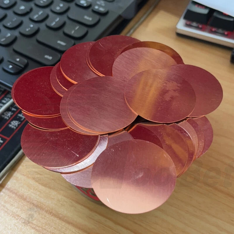 T2 Solid Copper Discs Circle Blanks Metal Round Sheets OD 10-300mm Thick 5mm 6mm