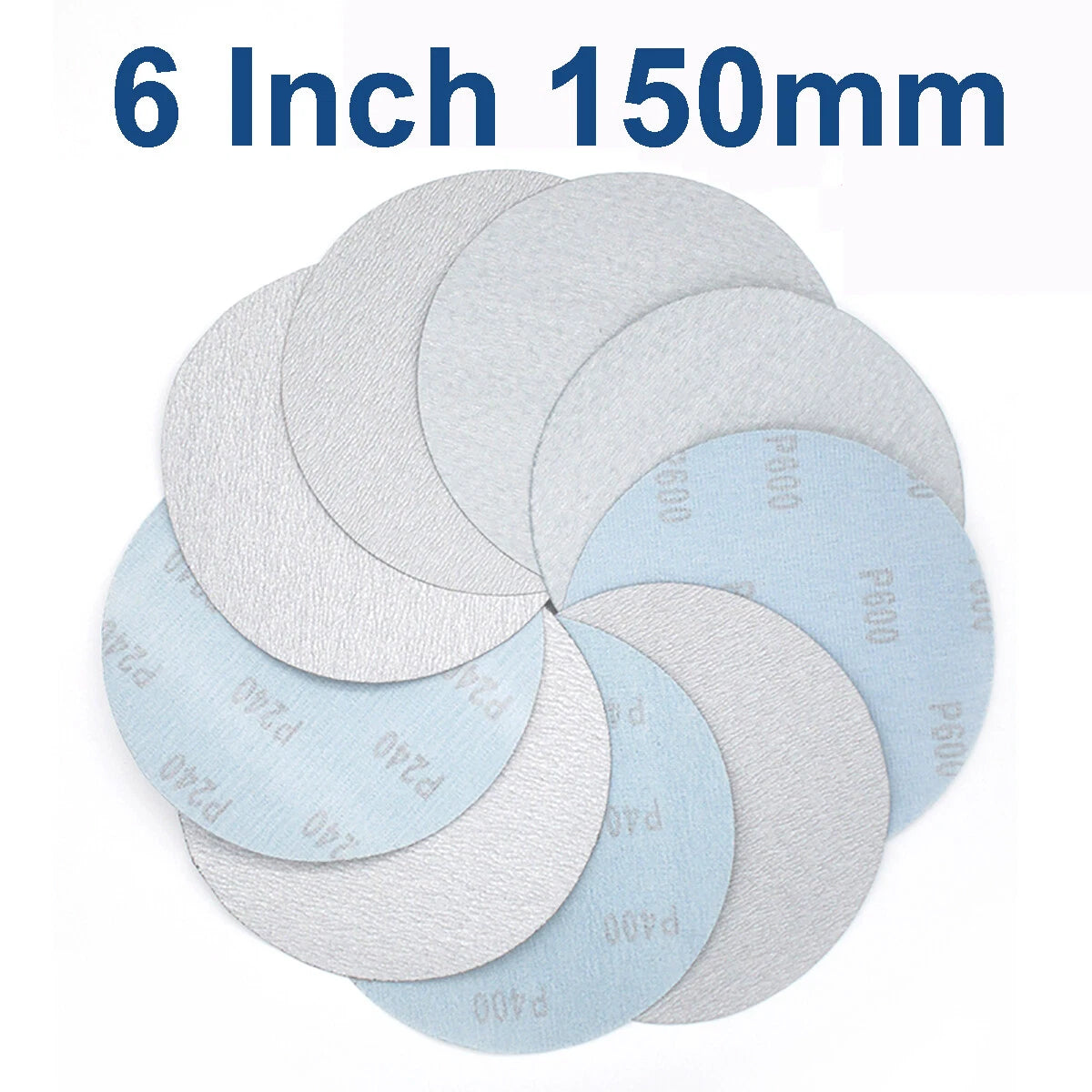 1/2/3/4/5/6/7 inch Hook & Loop Sanding Disc Orbital White Sandpaper Pads Wet Dry