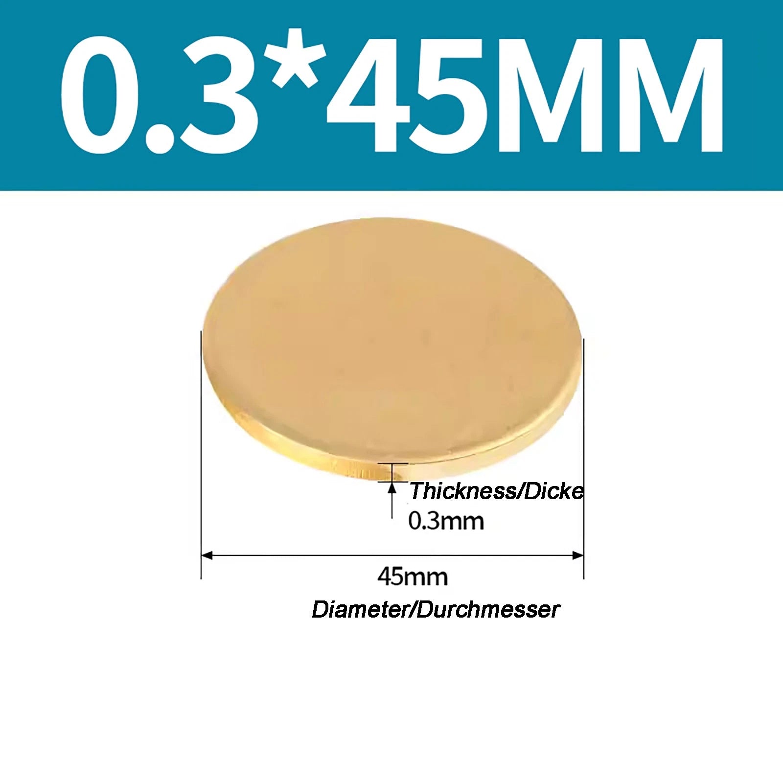 Solid Brass Discs Blanks Metal Round Sheets Thick 0.3mm - 6mm Dia 10mm - 180mm