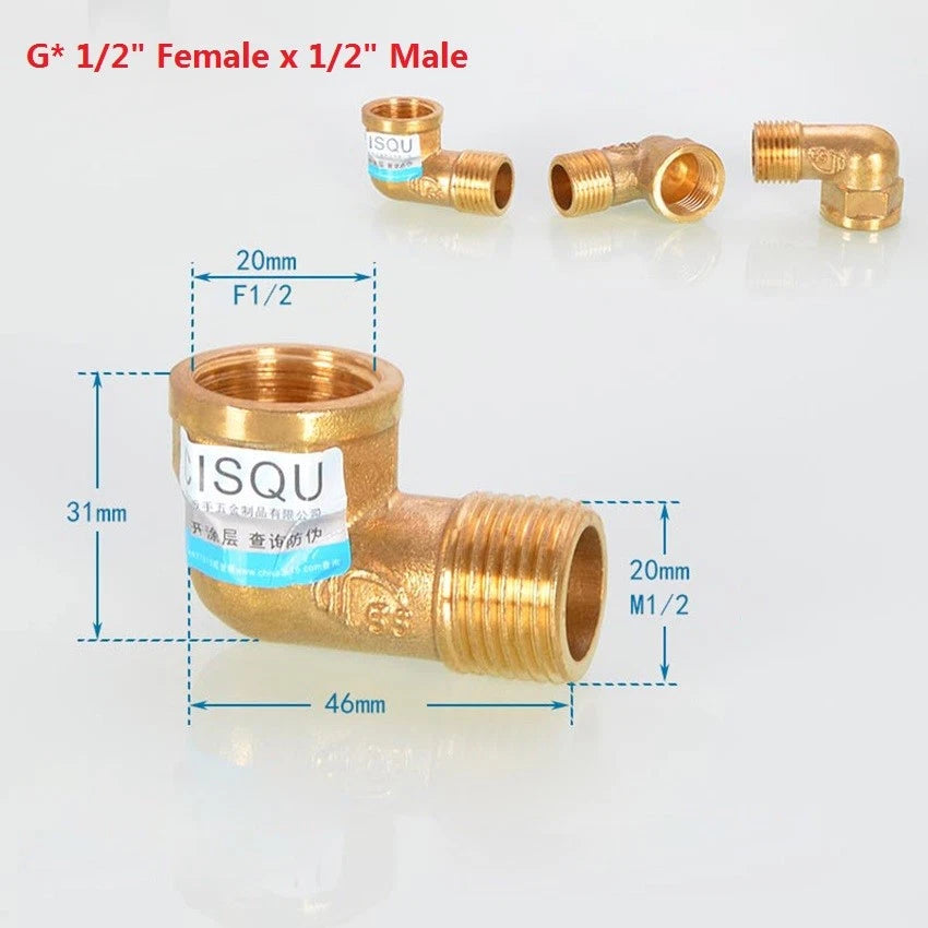 Brass NPT Pipe Fittings – 1/2" & 3/4" Male Female Thread Adapter Connector