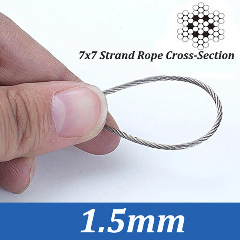 0.3mm 0.5mm 0.8mm 1mm 5mm 10mm 12mm 16mm 304 Steel Wire Rope Lifting Metal Cable