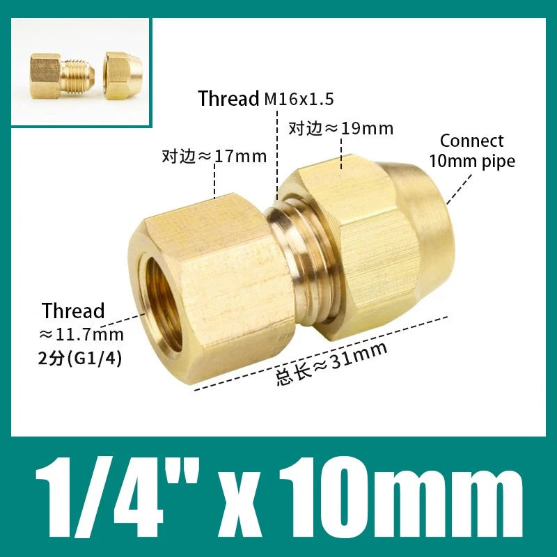 Brass Compression Straight Coupling Connector – Flared Fittings for Copper Pipe