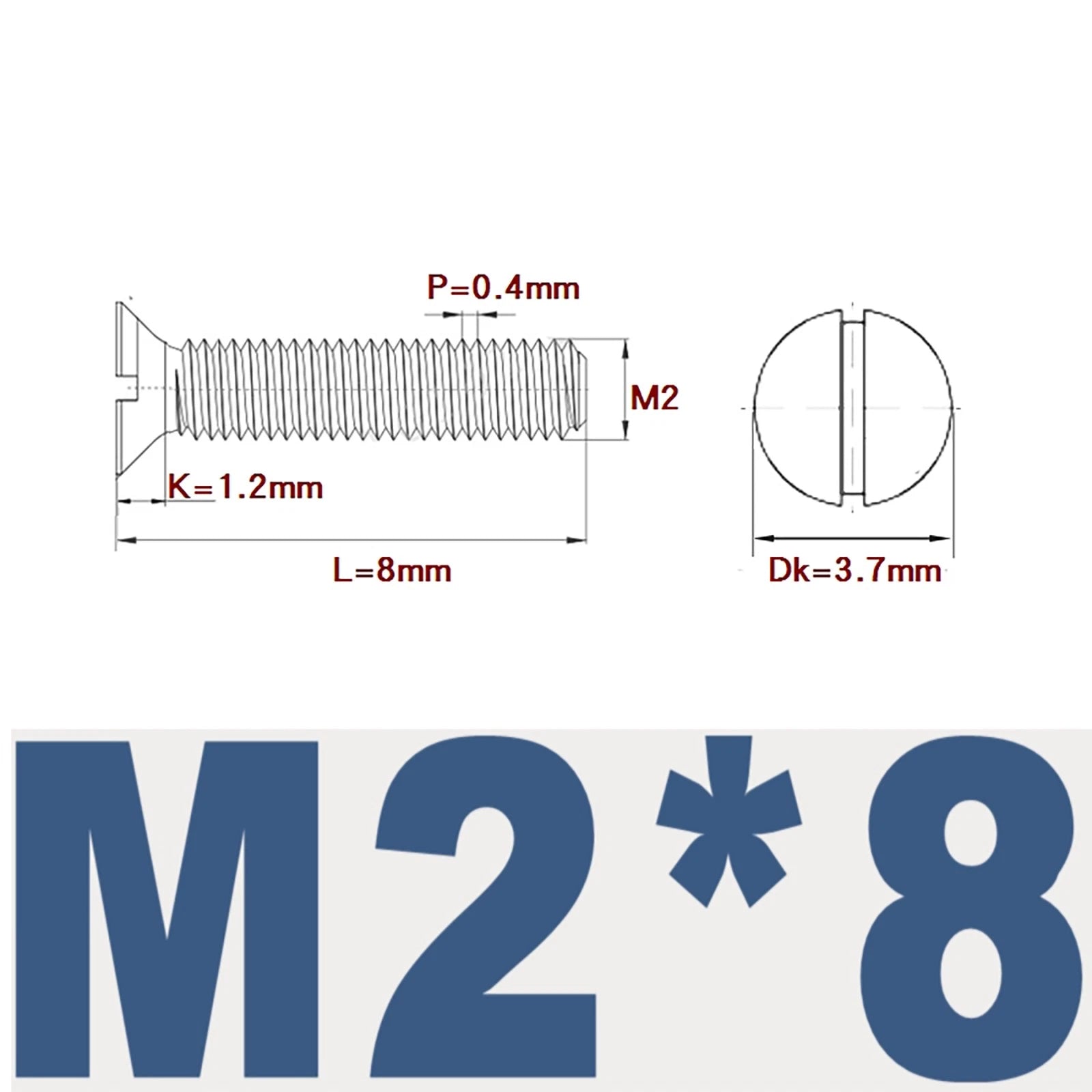Countersunk Slotted Machine Screws M2–M8 | A2 Stainless Steel DIN 963
