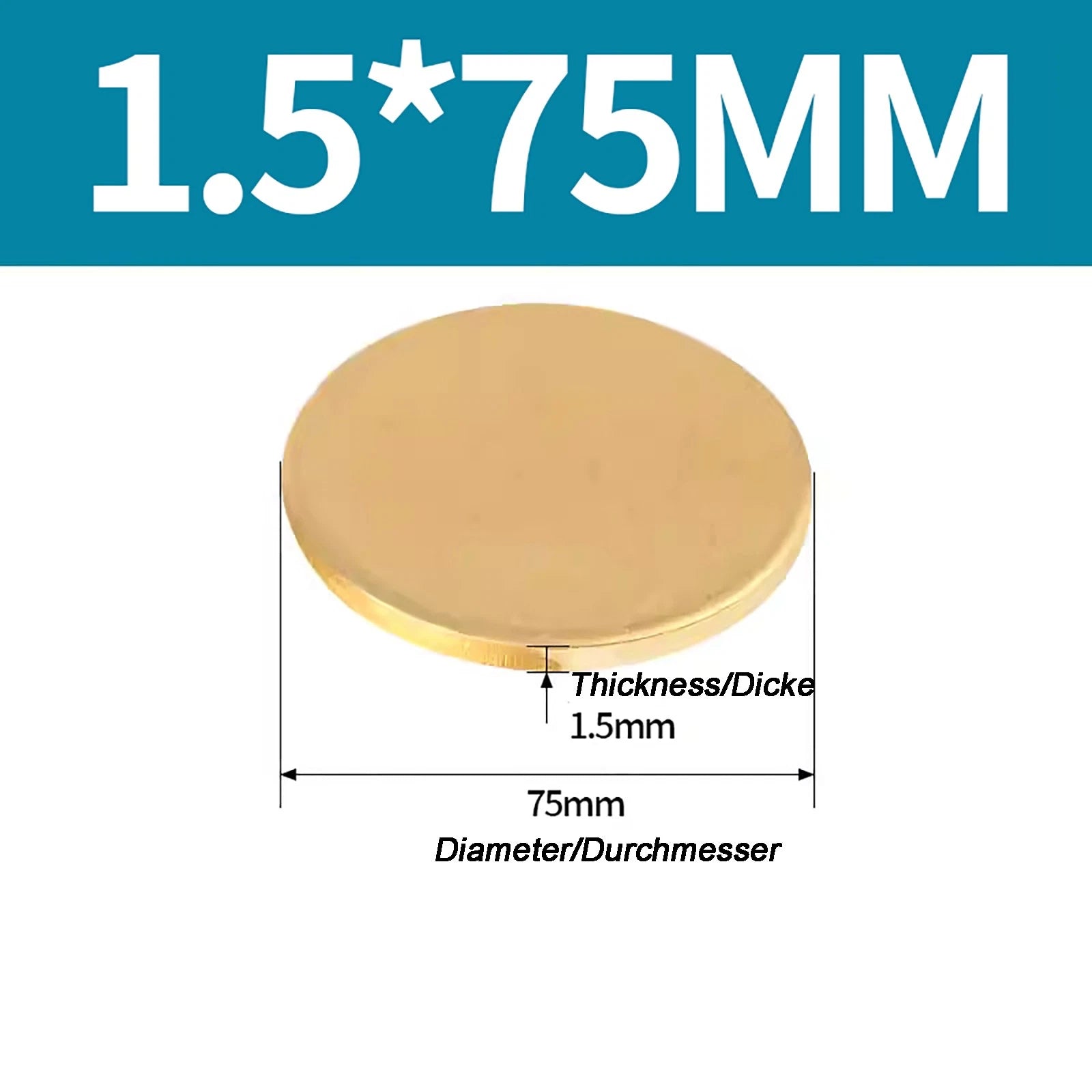 Solid Brass Discs Blanks Metal Round Sheets Thick 0.3mm - 6mm Dia 10mm - 180mm