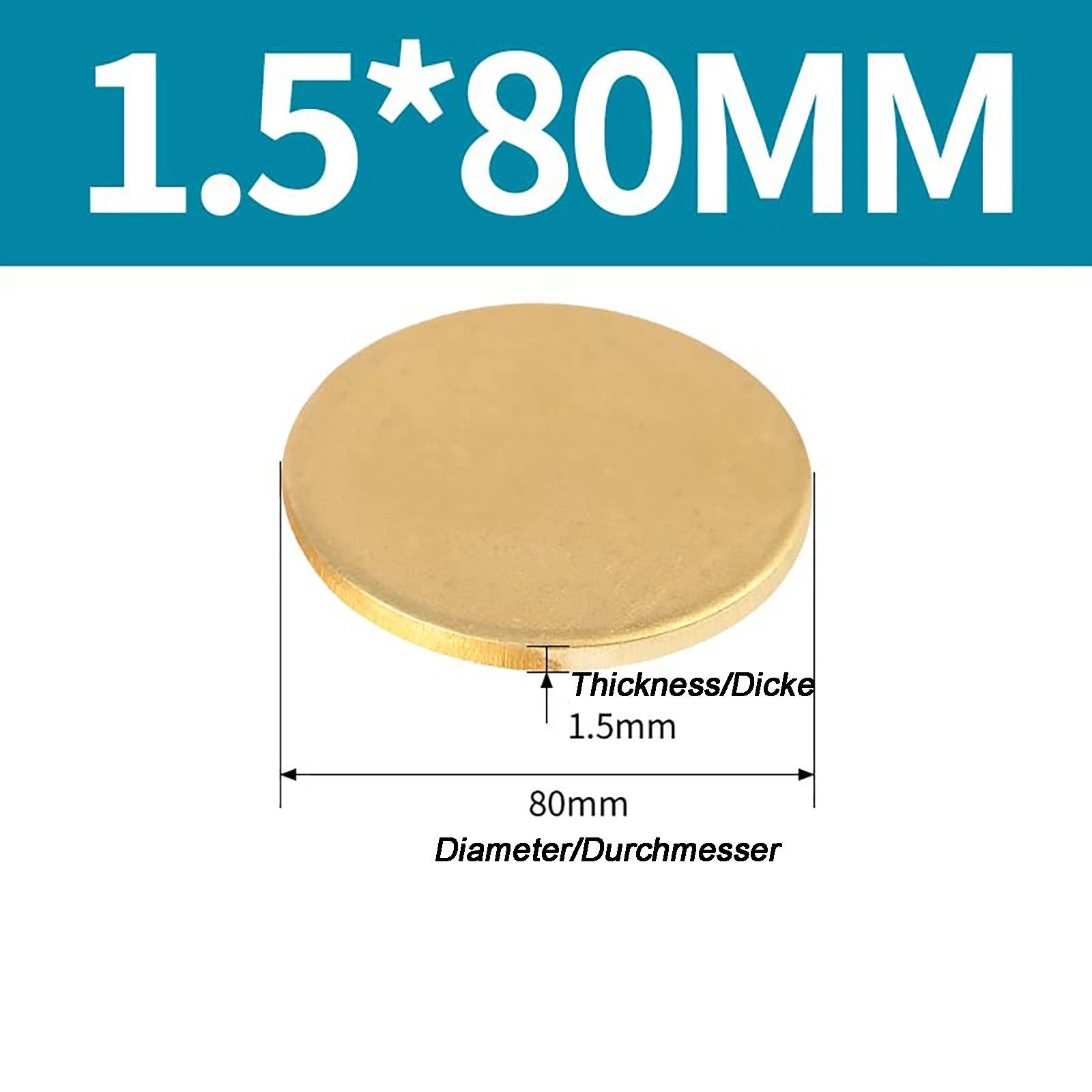 Solid Brass Discs Blanks Metal Round Sheets Thick 0.3mm - 6mm Dia 10mm - 180mm