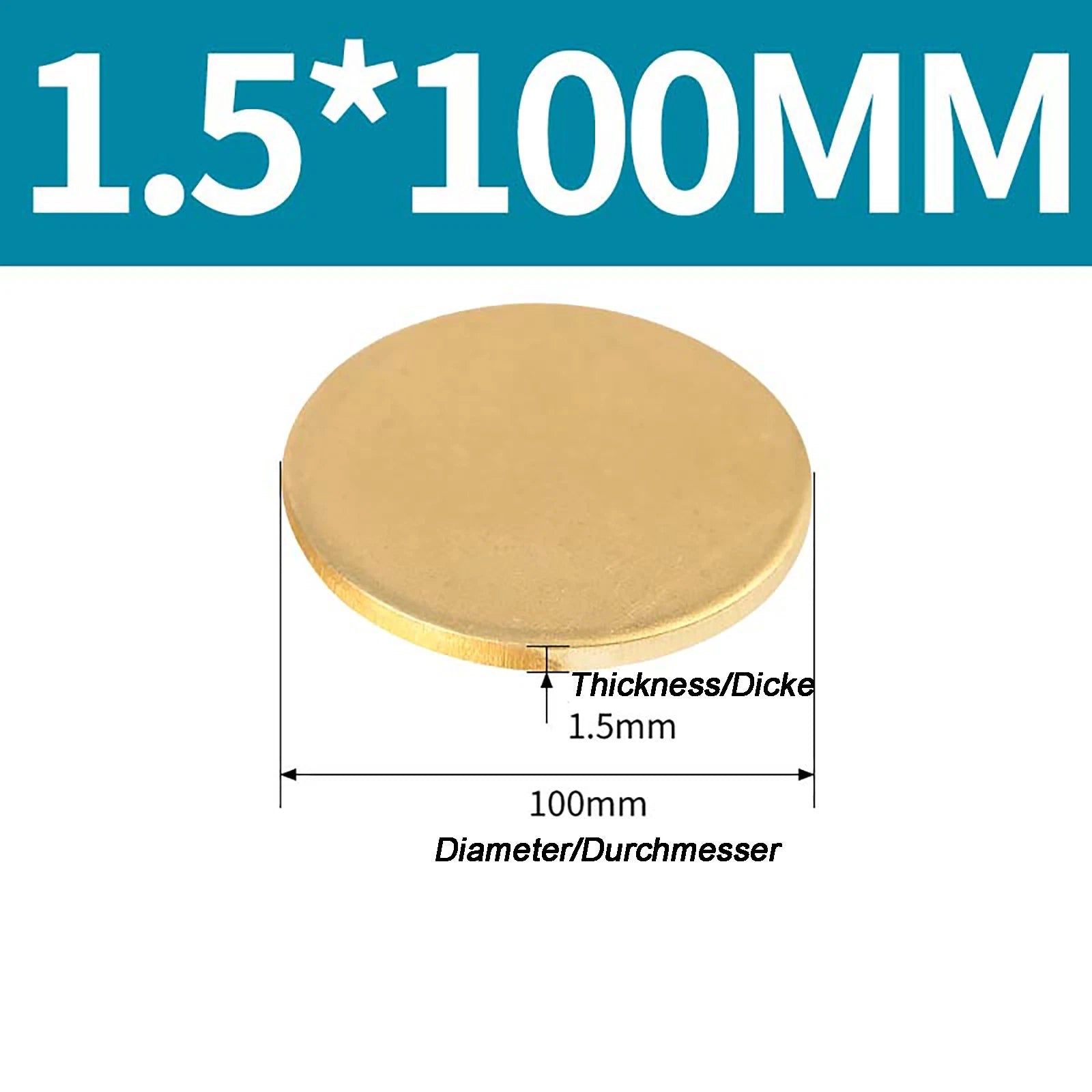 Solid Brass Discs Blanks Metal Round Sheets Thick 0.3mm - 6mm Dia 10mm - 180mm