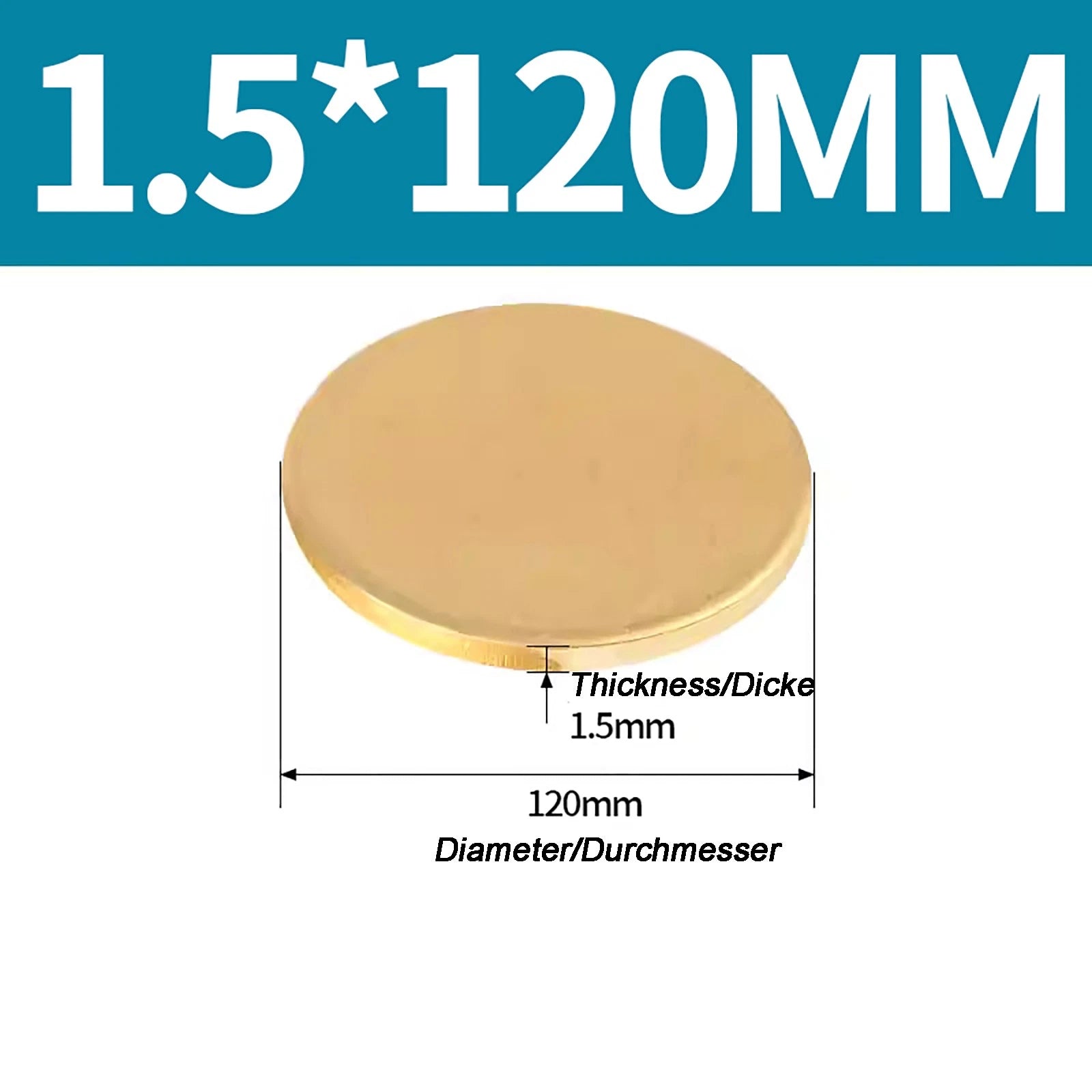Solid Brass Discs Blanks Metal Round Sheets Thick 0.3mm - 6mm Dia 10mm - 180mm