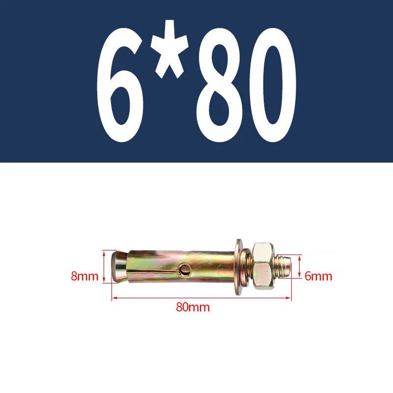 Hex Nut Expansion Sleeve Anchor Bolts — M6 to M20, Galvanized & Stainless Steel - HomeDIYer