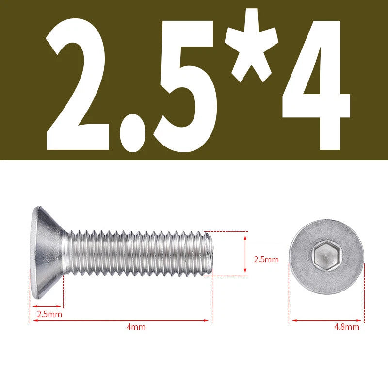 Allen Countersunk Head Screws V4A Steel Hexagon Socket Flat Head Machine Screw