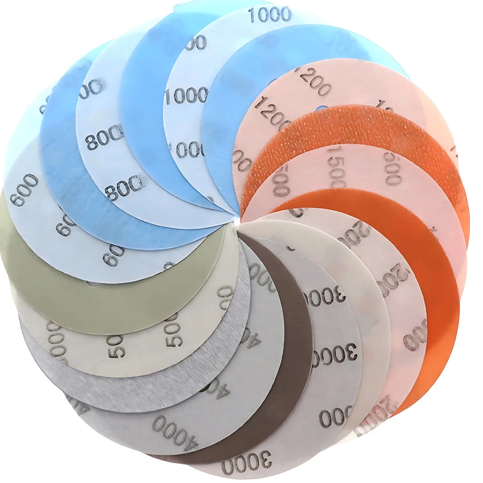 125mm 5/6/8 Hole Wet & Dry Sanding Discs Sandpaper Hook&Loop Pads 600~5000 Grit