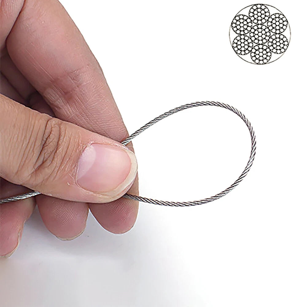 1mm-20mm Stainless Steel Wire Rope Lifting Metal Cable 2/3/4/5/6/8/10/12/14/16mm