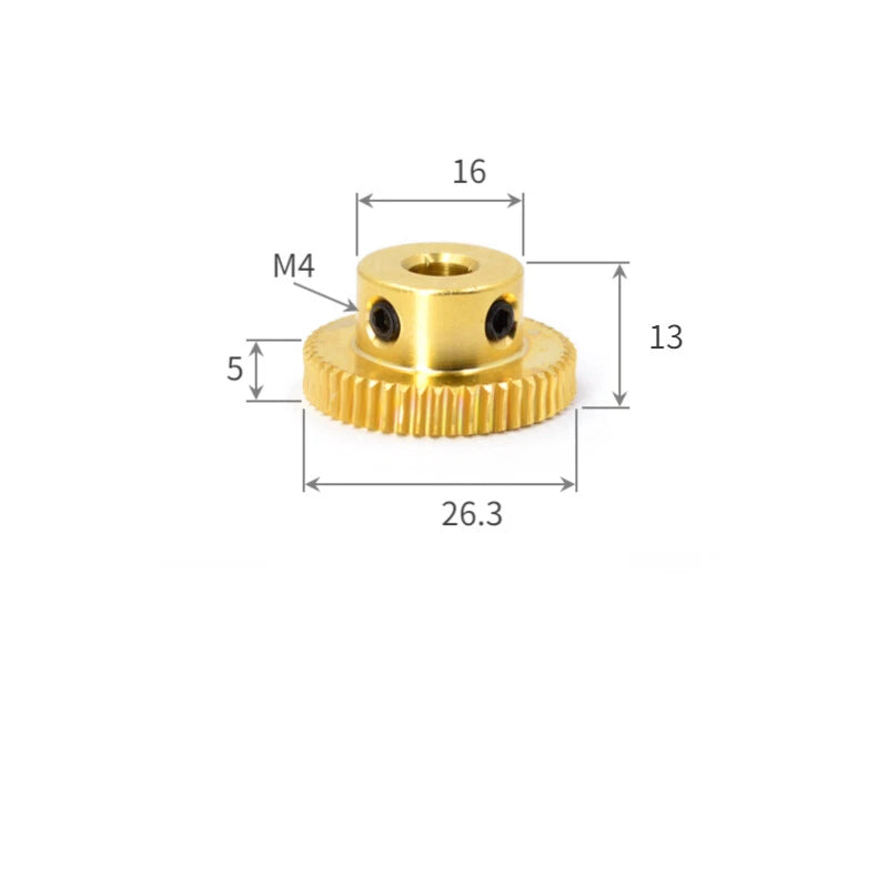 0.5/0.8 Module Worm Gear 20T-60T Teeth Brass Worm Gear Wheel & Worm Gear Shaft