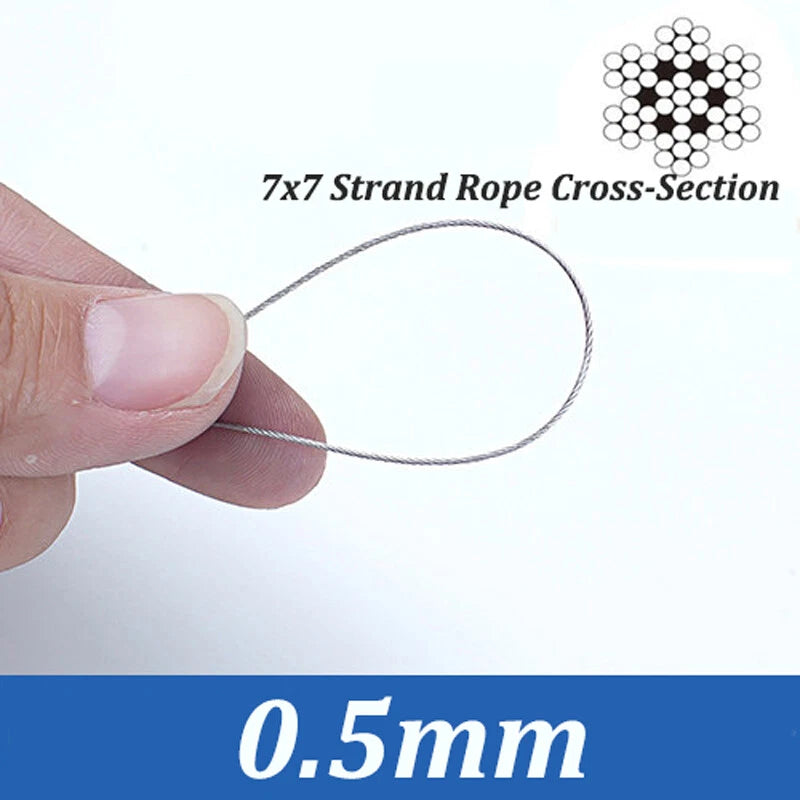 0.3mm 0.5mm 0.8mm 1mm 5mm 10mm 12mm 16mm 304 Steel Wire Rope Lifting Metal Cable