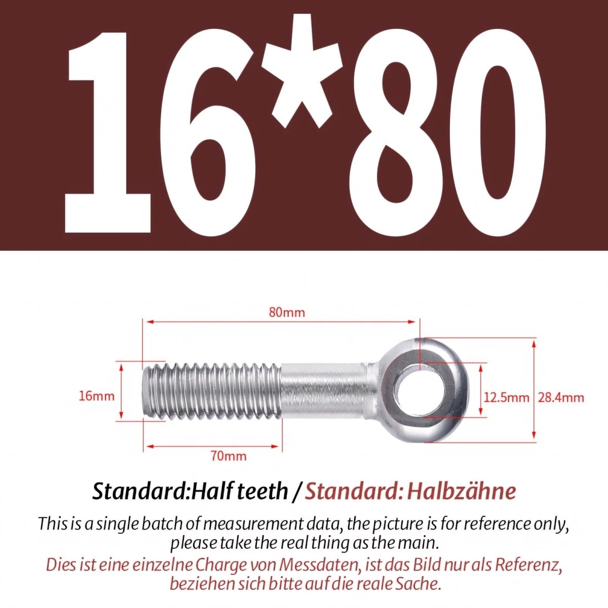 M16 M18 Stainless Steel A2 Eye Bolts – Threaded Ring for Catenary Wire & Hanging - HomeDIYer
