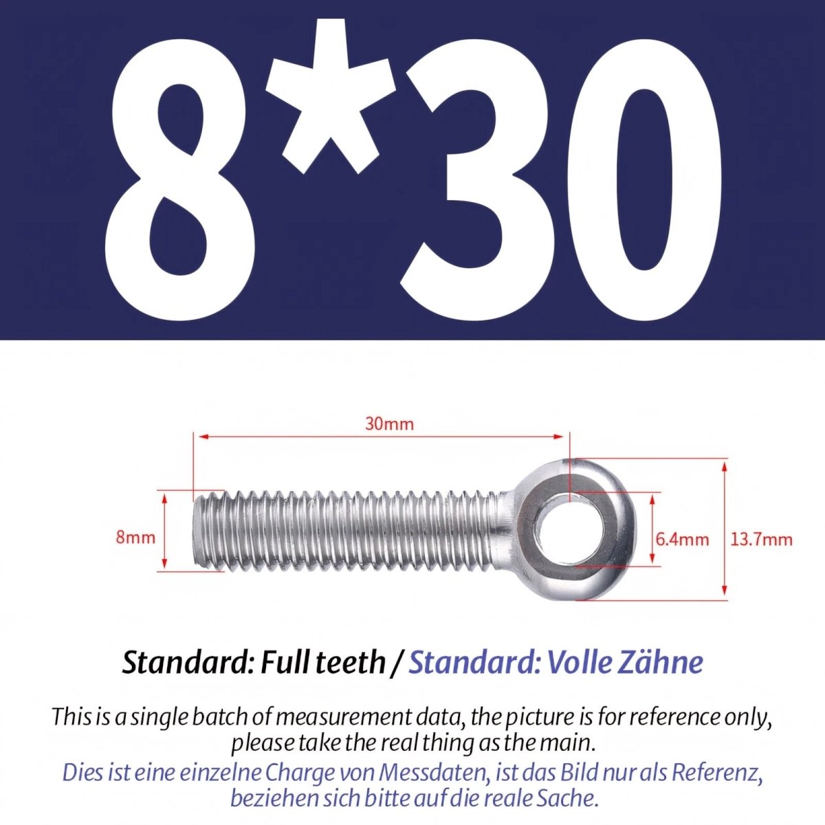 M8 M10 Stainless Steel Eye Bolts A2 — Threaded Ring Screws for Catenary Wire & Hanging - HomeDIYer
