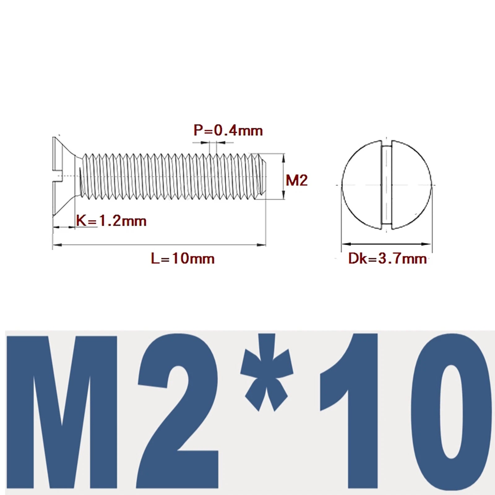 Countersunk Slotted Machine Screws M2–M8 | A2 Stainless Steel DIN 963