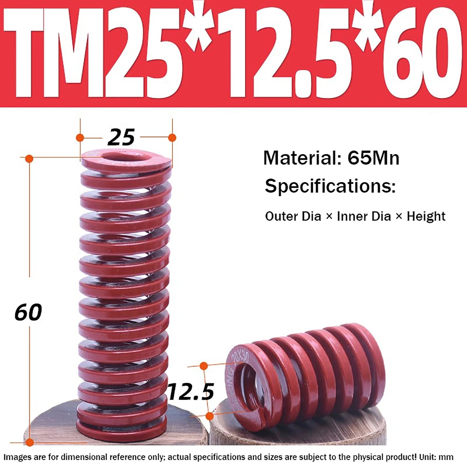 Heavy Load Duty Compression Die Spring, 8mm-50mm Diameter & Up To 400mm Long JIS