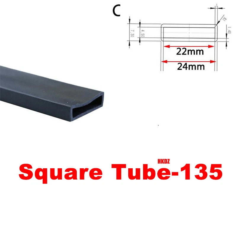 Square Silicone Rubber Hollow Tube Pipe Protector Seal Strips Width 2.5mm~108mm