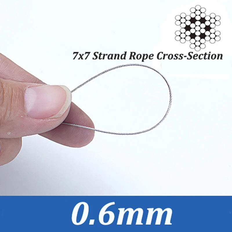 0.3mm 0.5mm 0.8mm 1mm 5mm 10mm 12mm 16mm 304 Steel Wire Rope Lifting Metal Cable