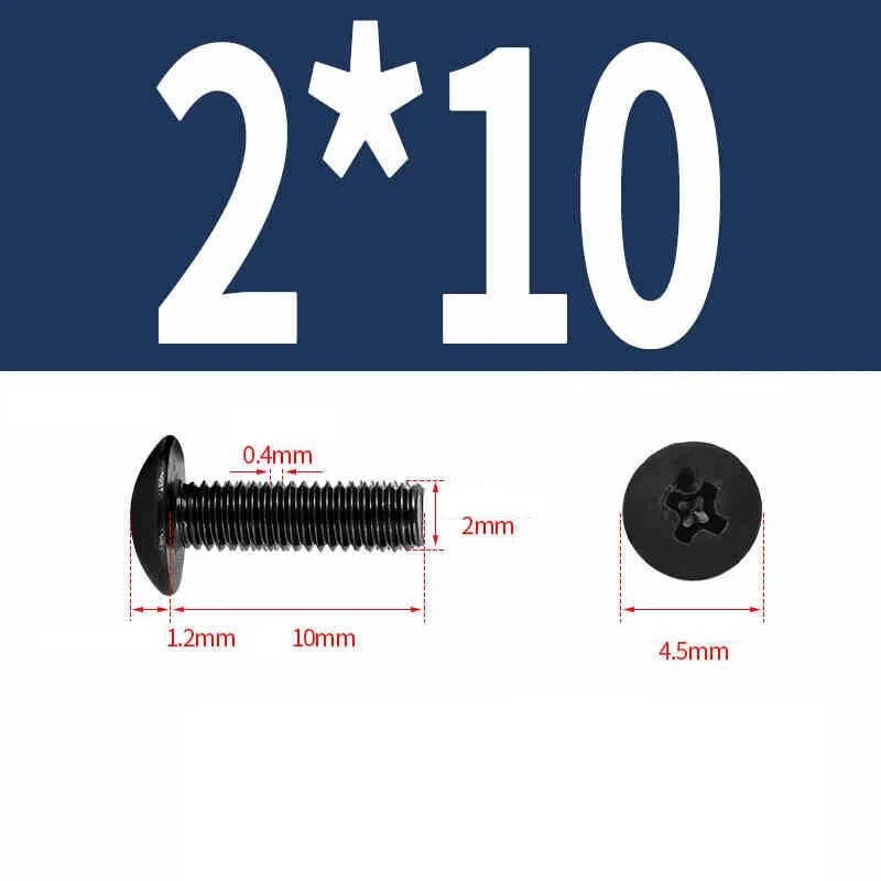 Phillips Pan Head Machine Screws — Nickel Plating & Black Zinc, M2–M6, 10 or 25 Pcs