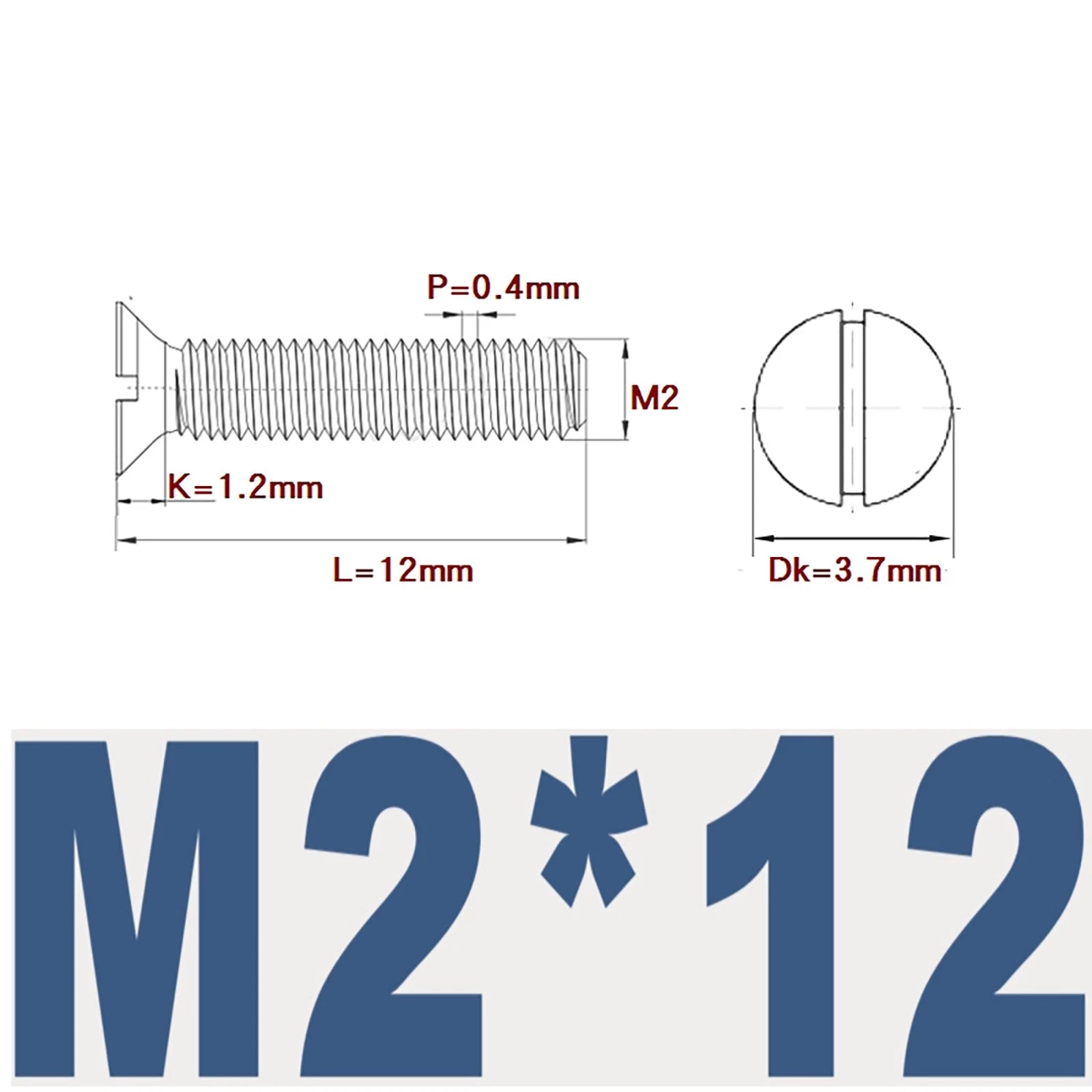Countersunk Slotted Machine Screws M2–M8 | A2 Stainless Steel DIN 963