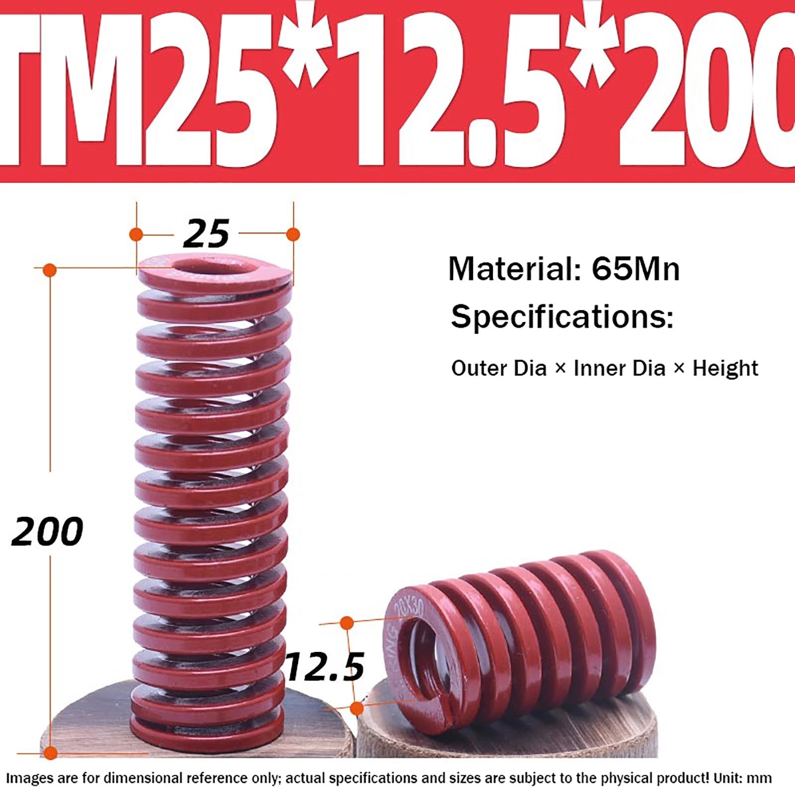 Heavy Load Duty Compression Die Spring, 8mm-50mm Diameter & Up To 400mm Long JIS