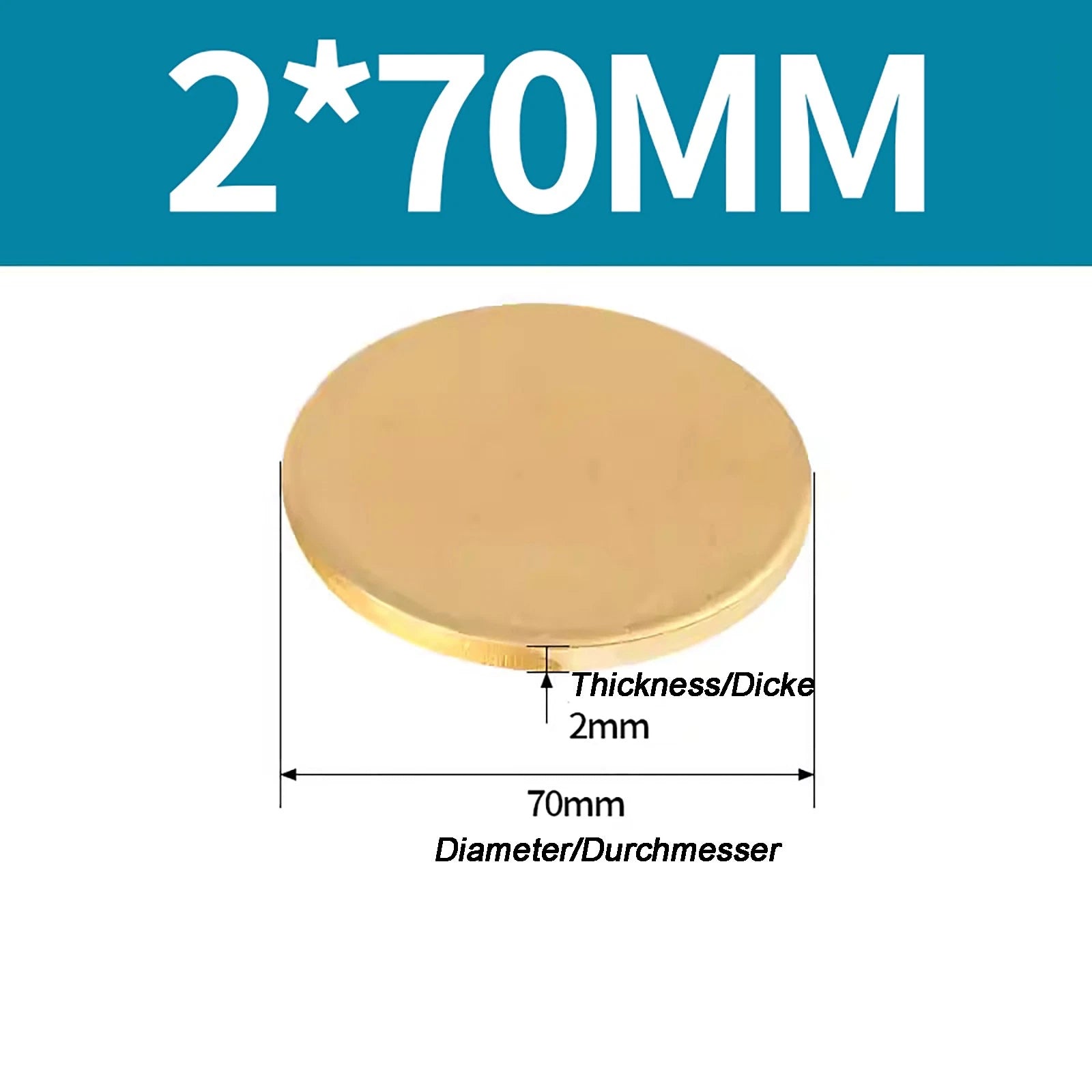 Solid Brass Discs Blanks Metal Round Sheets Thick 0.3mm - 6mm Dia 10mm - 180mm