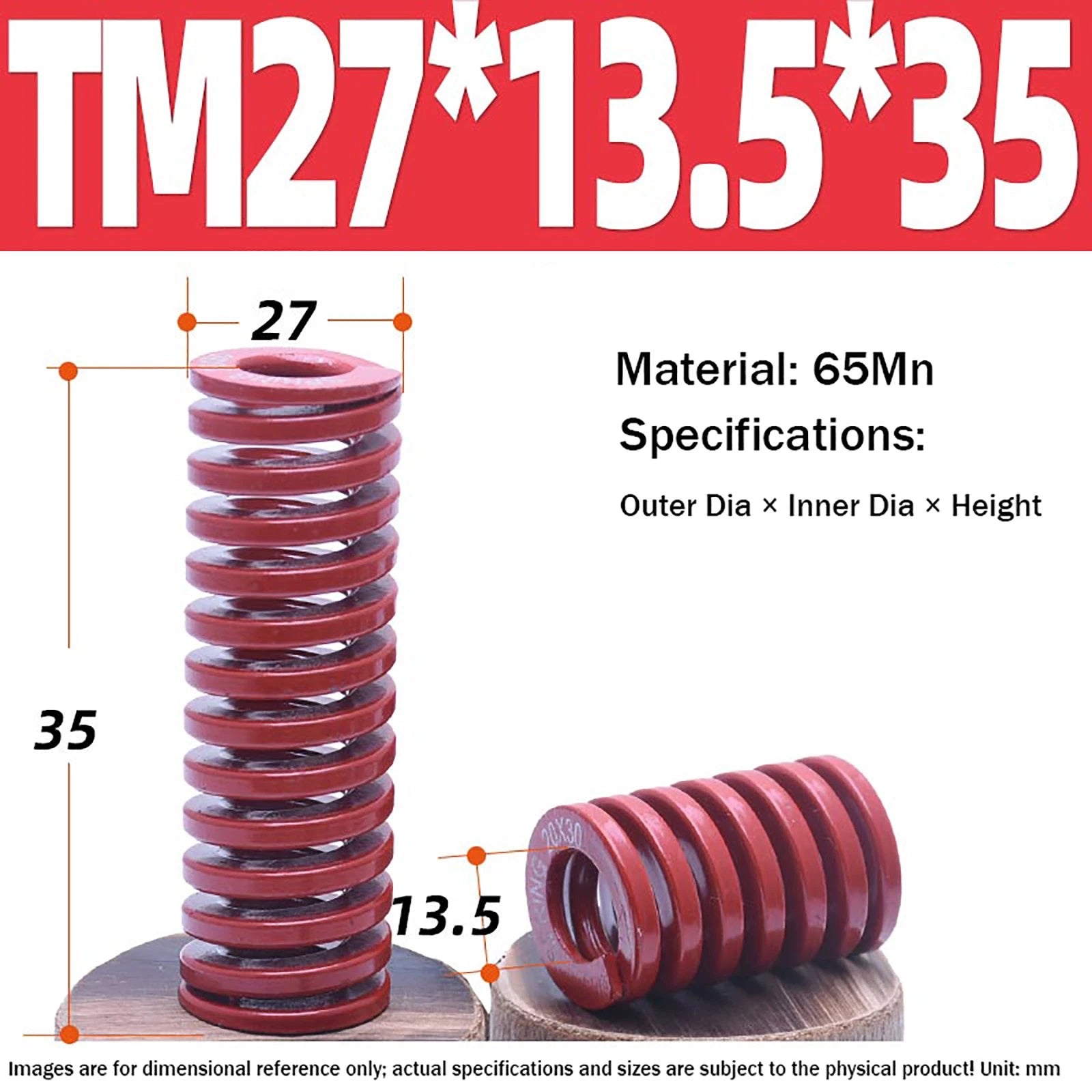 Heavy Load Duty Compression Die Spring, 8mm-50mm Diameter & Up To 400mm Long JIS