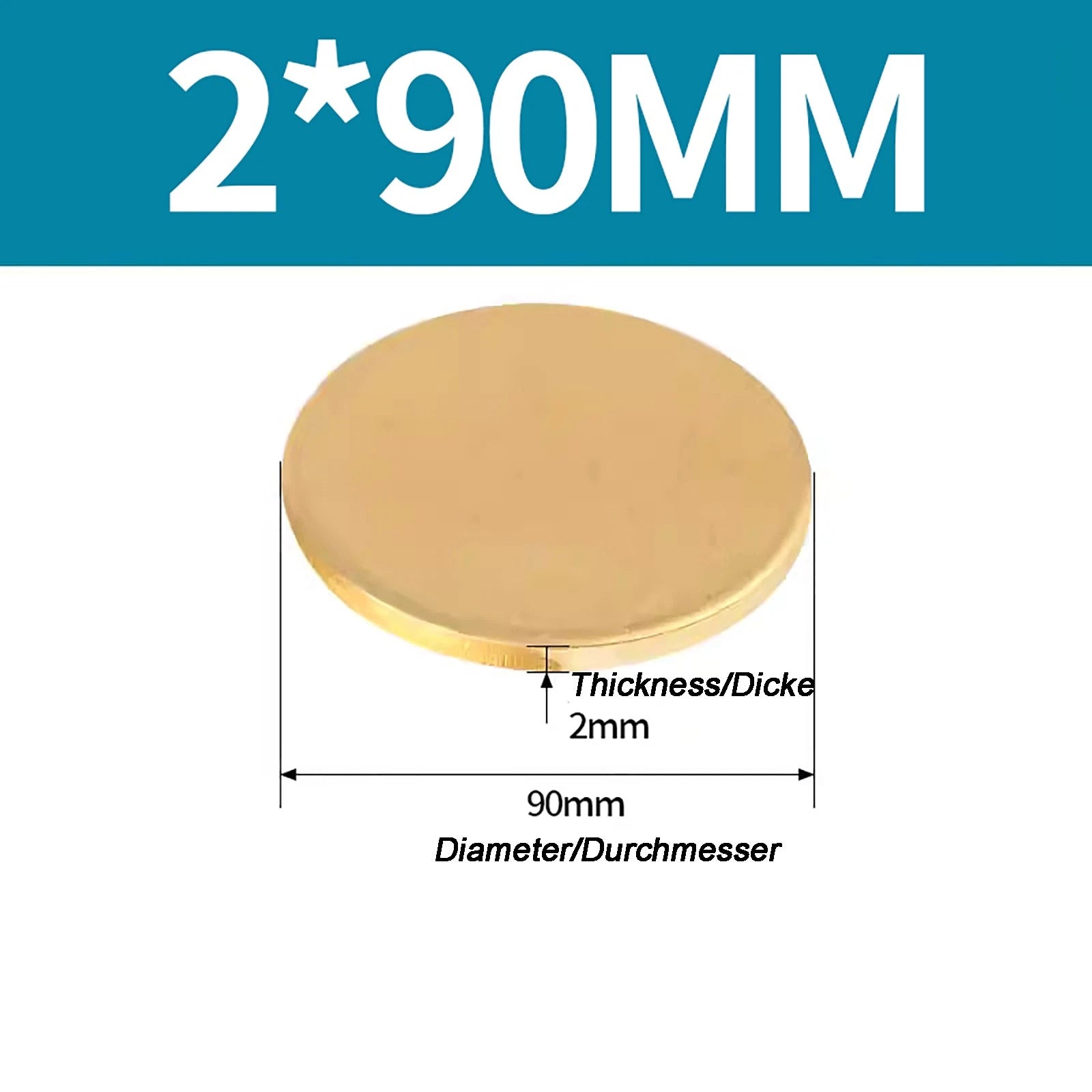 Solid Brass Discs Blanks Metal Round Sheets Thick 0.3mm - 6mm Dia 10mm - 180mm