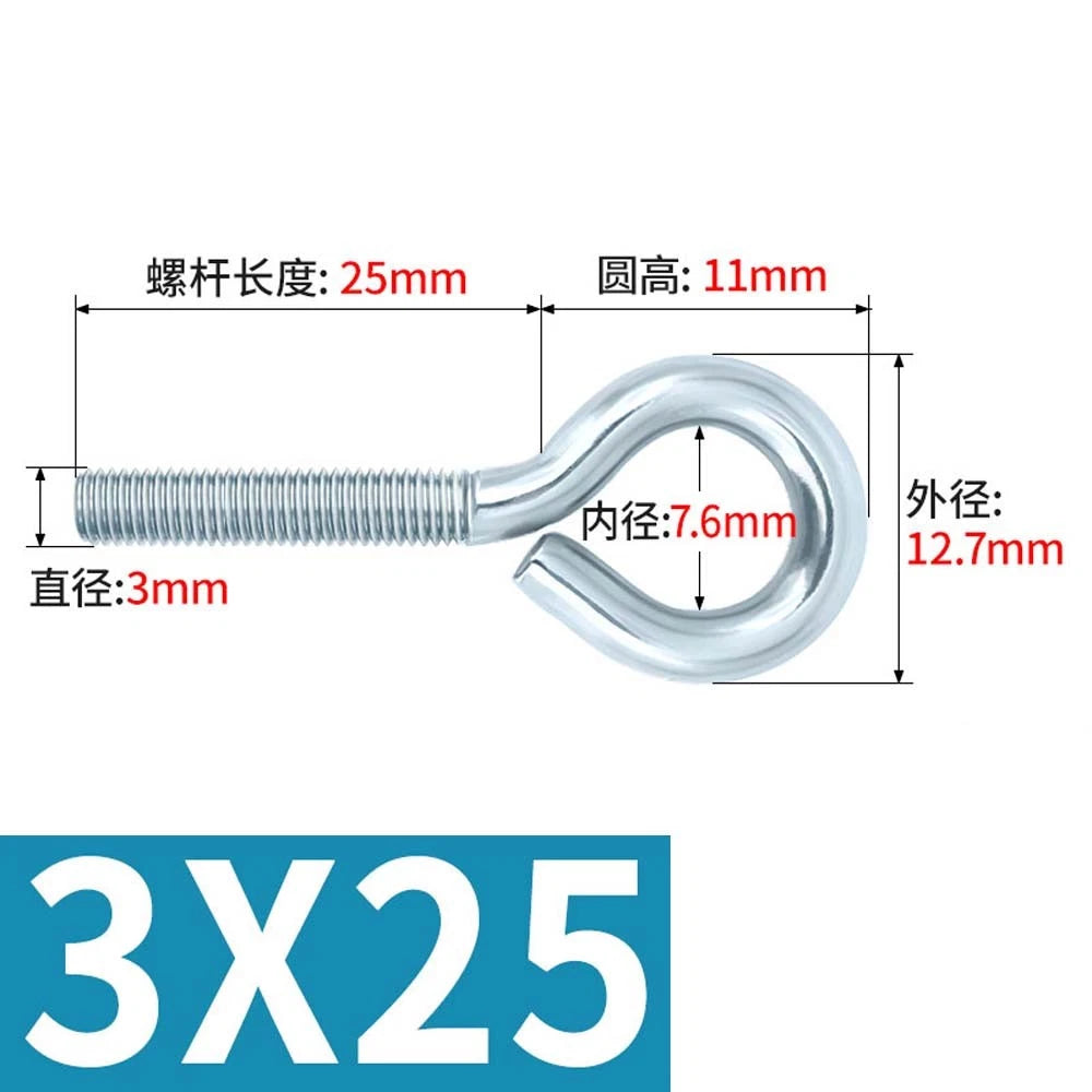 M3–M12 Galvanised Eye Screws | Metric Closed Eye Bolts & Threaded Ring Hooks