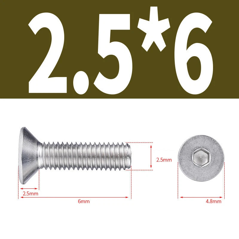 Allen Countersunk Head Screws V4A Steel Hexagon Socket Flat Head Machine Screw