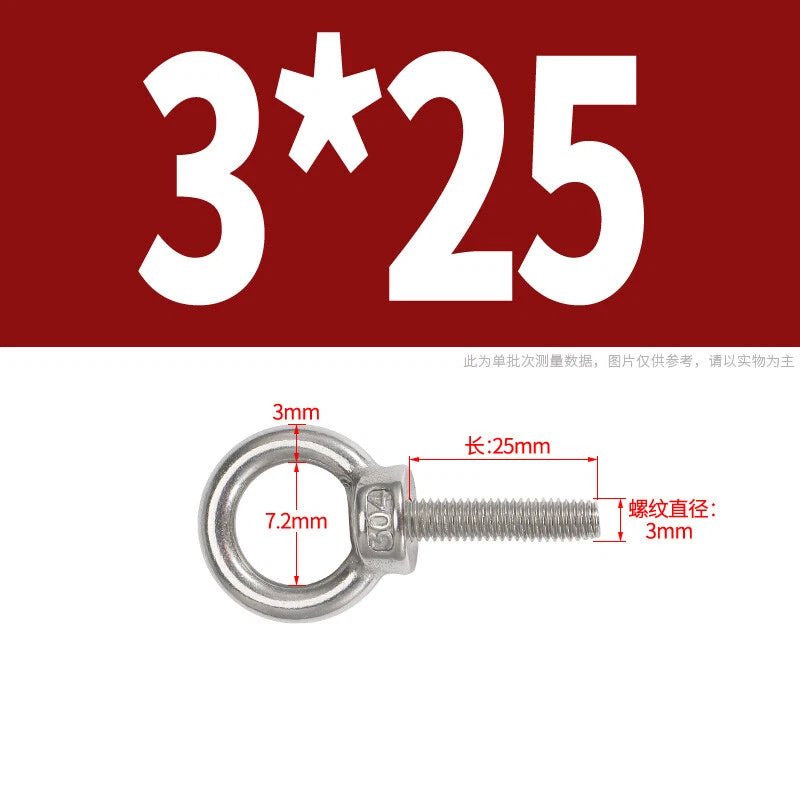 Lifting Eye Bolts A2 304 Stainless Steel M4 M5 M6 M8 M10 M12 M14 M16 M18 M20 M24