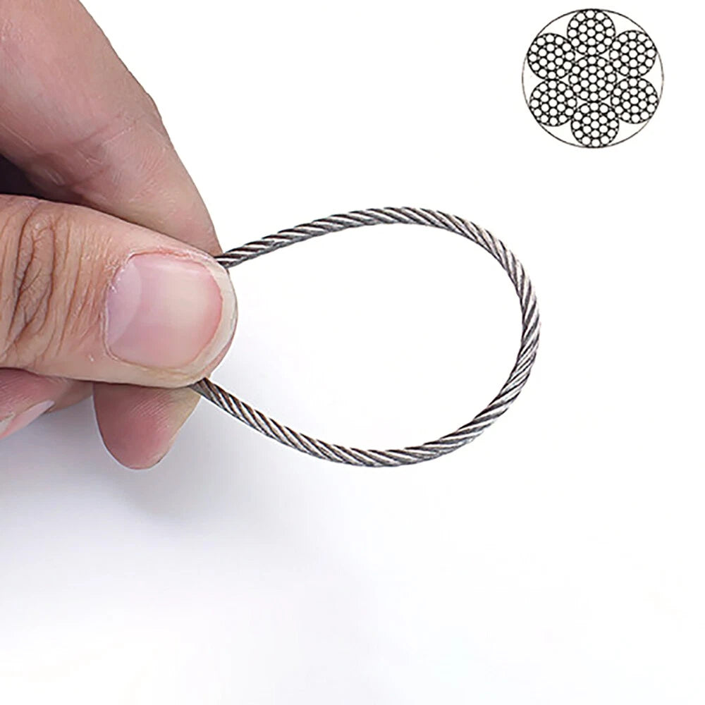 1mm-20mm Stainless Steel Wire Rope Lifting Metal Cable 2/3/4/5/6/8/10/12/14/16mm