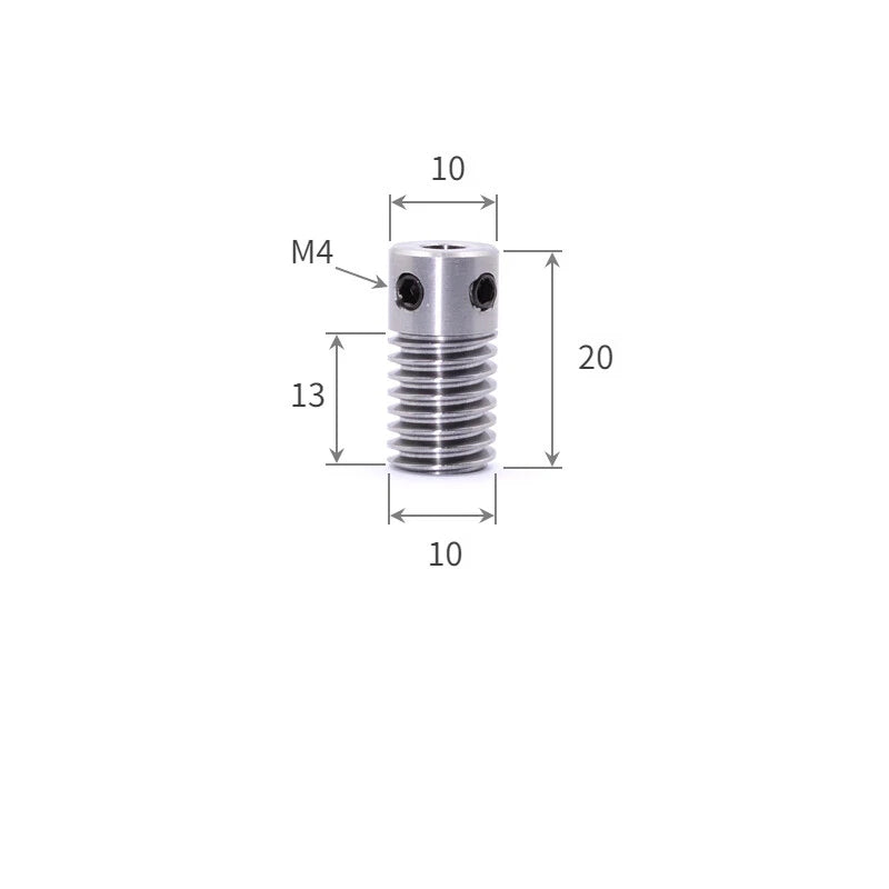 0.5/0.8 Module Worm Gear 20T-60T Teeth Brass Worm Gear Wheel & Worm Gear Shaft