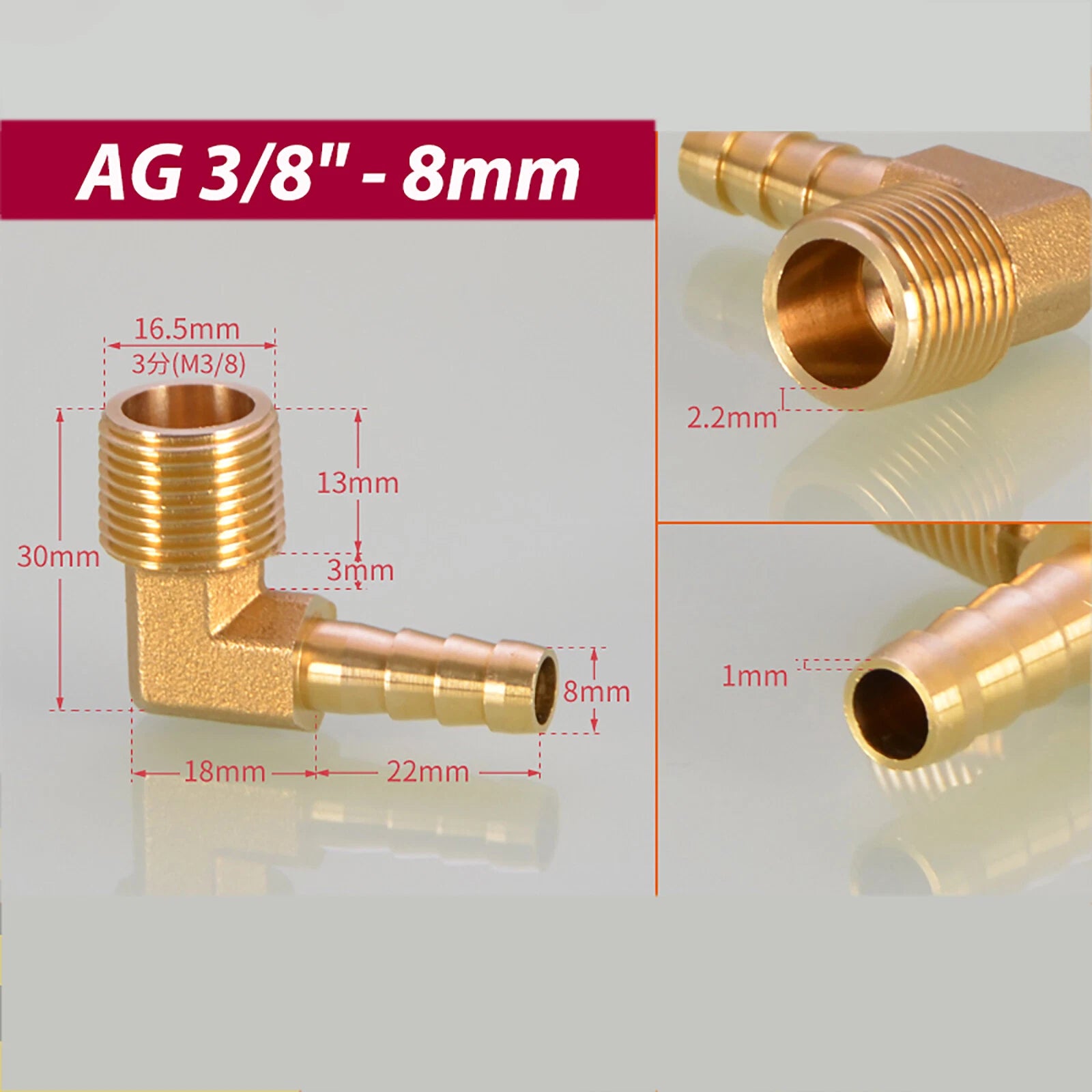 Brass 90° BSP Male Elbow x Barbed Hose Tail Fitting – Air & Water Pipe Connector