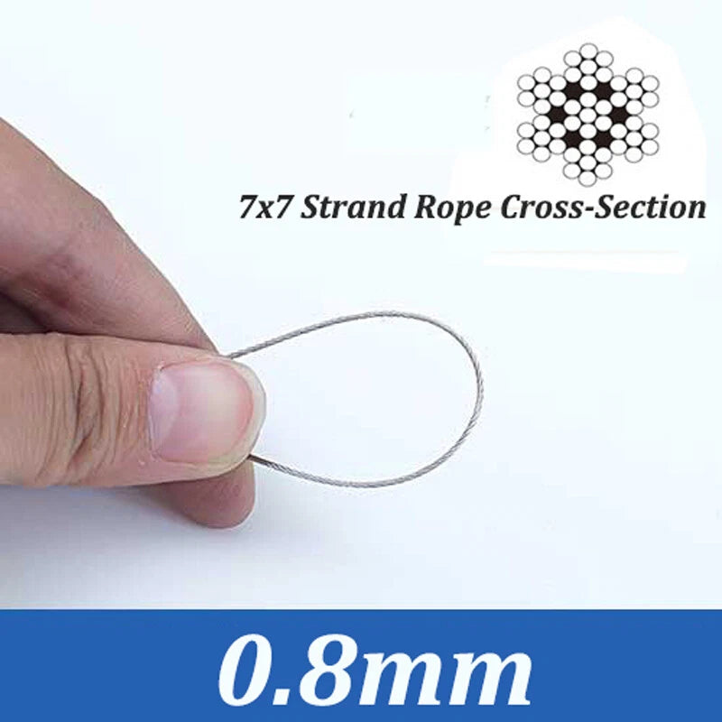 0.3mm 0.5mm 0.8mm 1mm 5mm 10mm 12mm 16mm 304 Steel Wire Rope Lifting Metal Cable