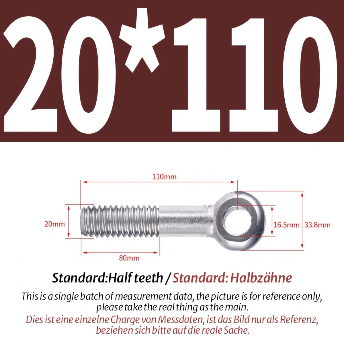 M20/M24 Stainless Steel A2 Eye Bolts – Threaded Ring for Catenary Wire & Hanging - HomeDIYer