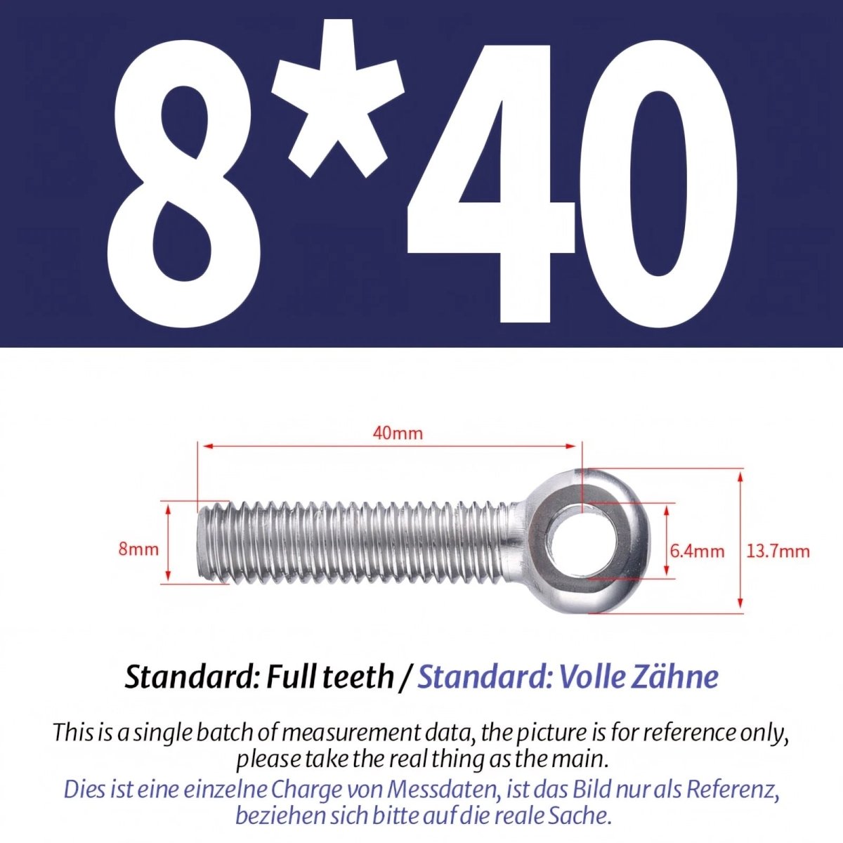 M8 M10 Stainless Steel Eye Bolts A2 — Threaded Ring Screws for Catenary Wire & Hanging - HomeDIYer