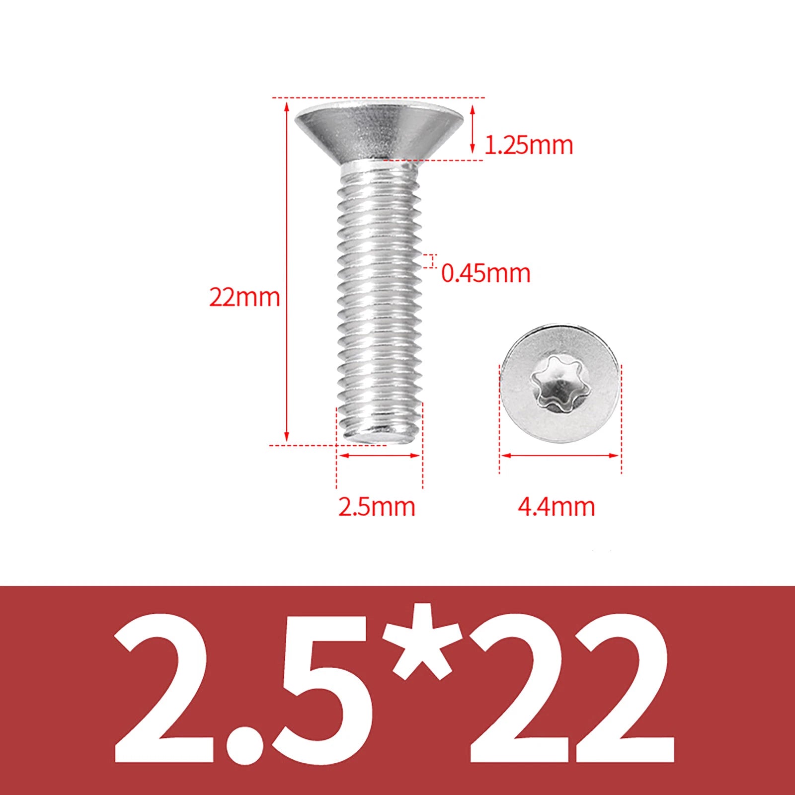 M2- M12 Torx Countersunk Machine Screws Six Lobe Bolts A2 Stainless Steel