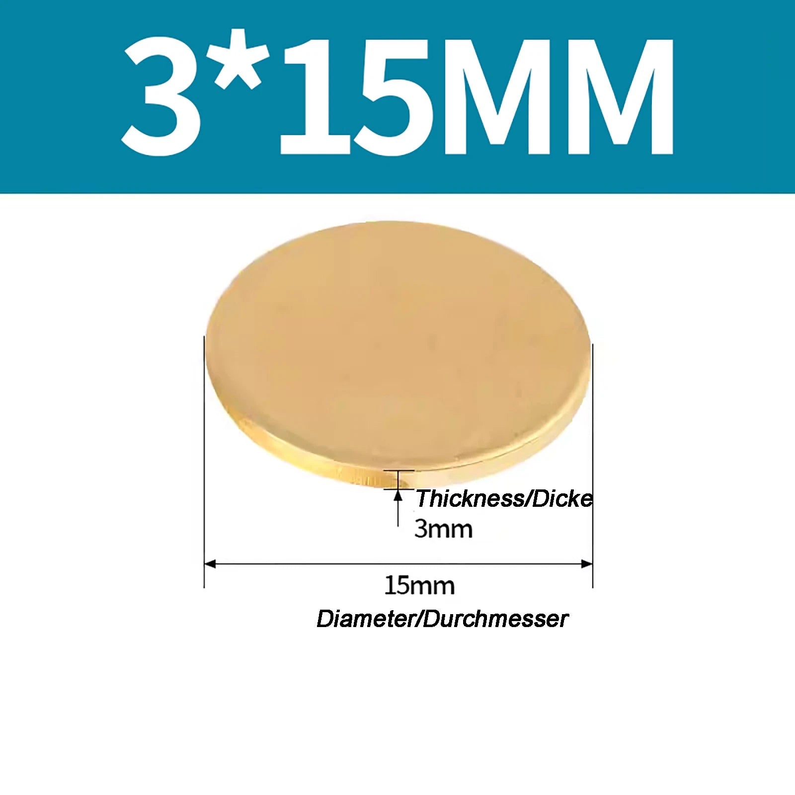 Solid Brass Discs Blanks Metal Round Sheets Thick 0.3mm - 6mm Dia 10mm - 180mm