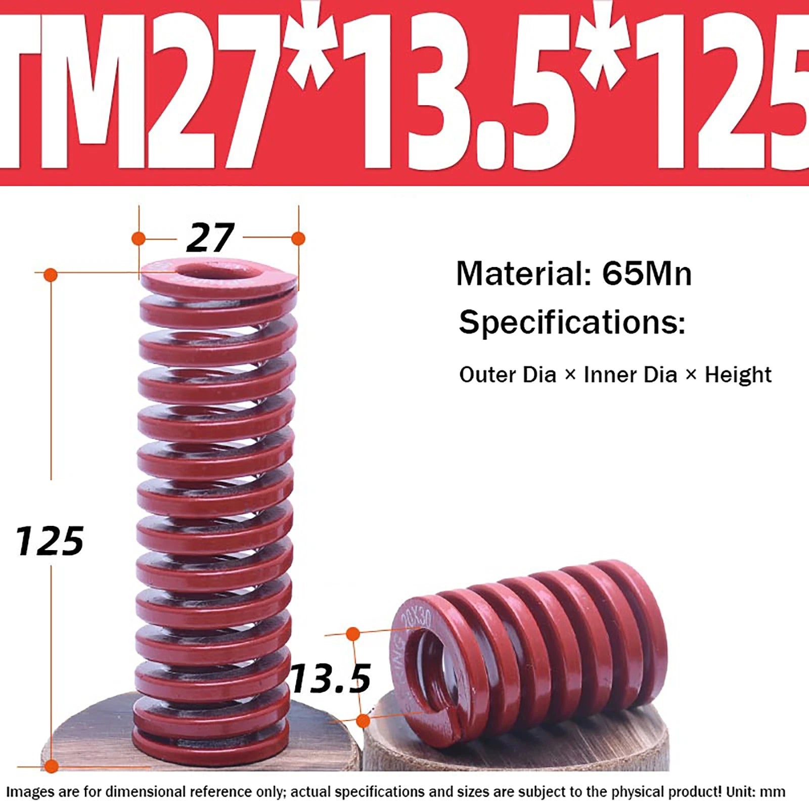 Heavy Load Duty Compression Die Spring, 8mm-50mm Diameter & Up To 400mm Long JIS