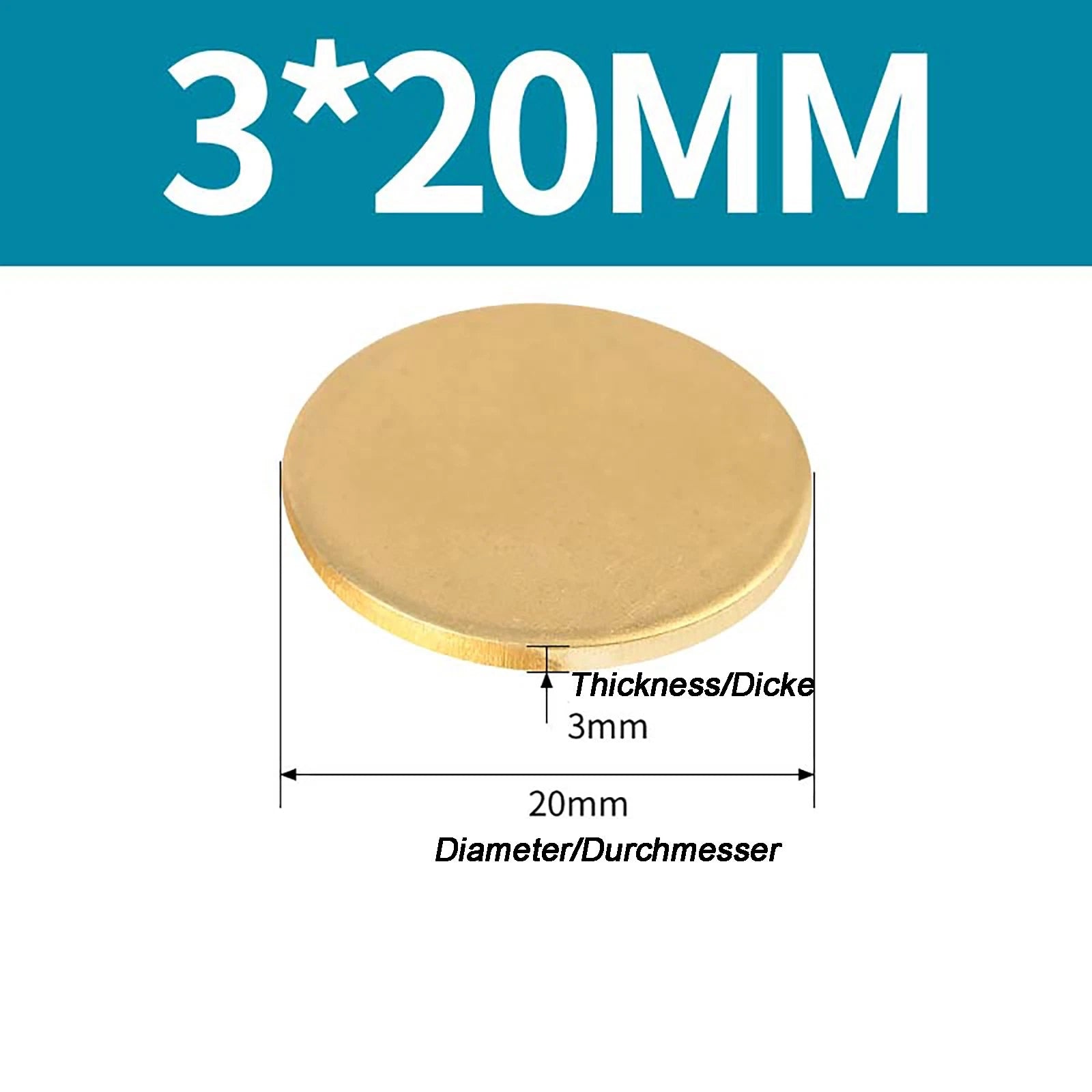 Solid Brass Discs Blanks Metal Round Sheets Thick 0.3mm - 6mm Dia 10mm - 180mm
